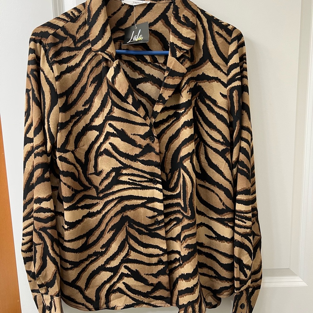 Dressed in Lala ..tiger striped blouse size M